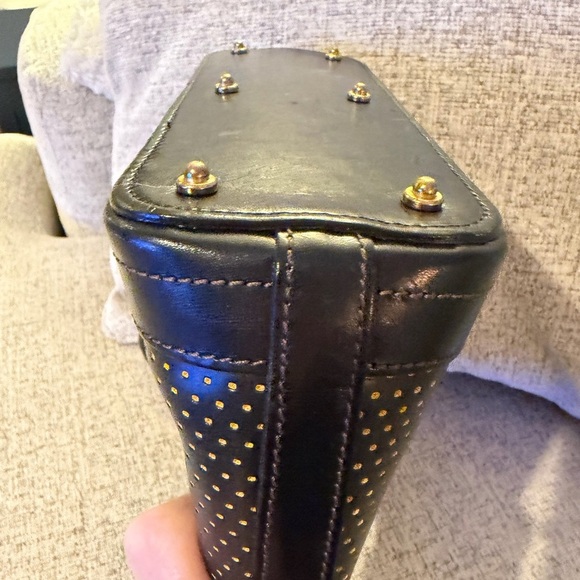 Dooney&Bourke Black Caberolet Vintage Polka Dot Hobo. 131/2x10 EUC with dusty - Picture 9 of 12